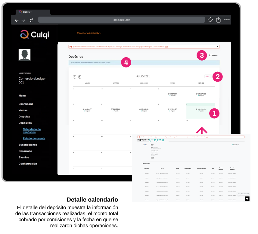 Panel Estado de cuenta